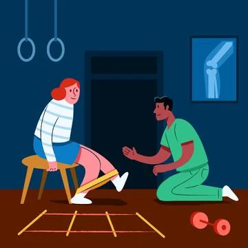 Physical Therapy Recovery Training Stock Illustration