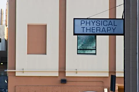 A physical therapy sign Stock Photos