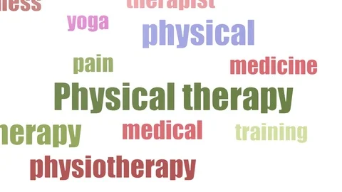 Physical Therapy Tag Cloud Animated On White Background 스톡 동영상 103097653