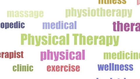 Physical Therapy Tag Cloud Animated Isolated Video stock 107232588