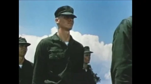 Physical training is a large component of Marine Corps training at Parris Video stock 93335088