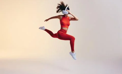 Physical training in virtual reality Stock Photos
