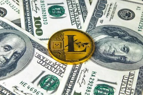 Physical version of Litecoin, new virtual money Stock Photos