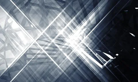 Physical wire-frame structures and lights. 3d 스톡 일러스트