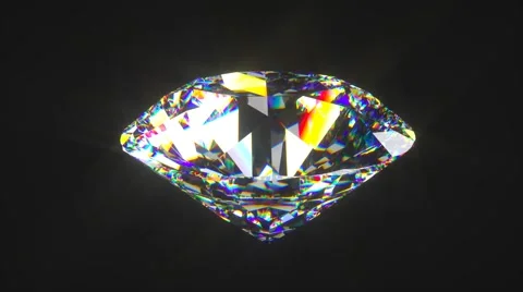 Physically correct round cut diamond spinning seamlessly Stock Footage 62942686