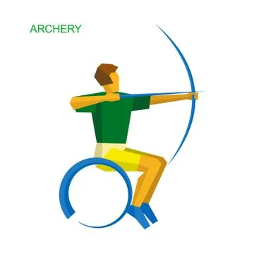 Physically disabled archer in the Stockillustratie