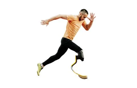 Physically disabled athlete running 스톡 사진