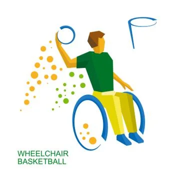 Physically disabled basketball player 스톡 일러스트