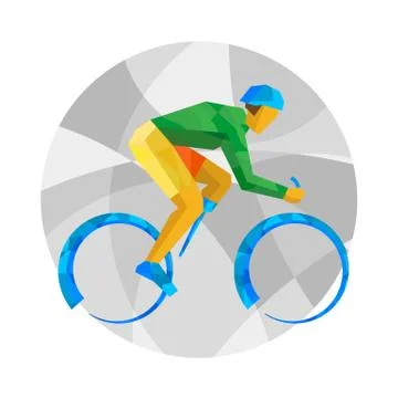 Physically disabled cyclist. Cycling track for people with disabilities Stock Illustration