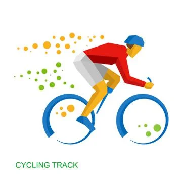 Physically disabled cyclist. Cycling track for people with disabilities Stock Illustration