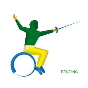 Physically disabled fencer in the Stock-Illustration