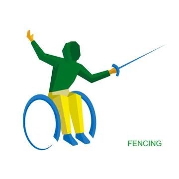 Physically disabled fencer in the 스톡 일러스트