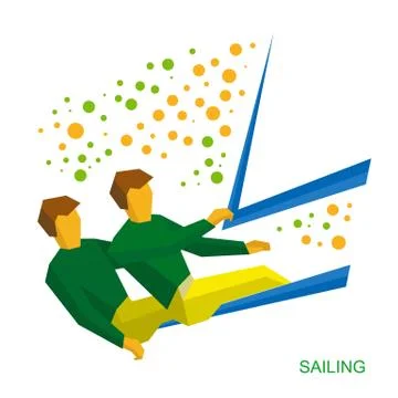 Physically disabled sailors. Flat sport  icon. 스톡 일러스트