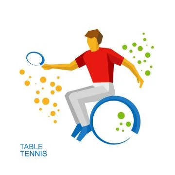 Physically disabled tennis player. Table 스톡 일러스트