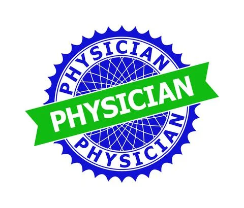 PHYSICIAN Bicolor Clean Rosette Template for Watermarks Stock Illustration