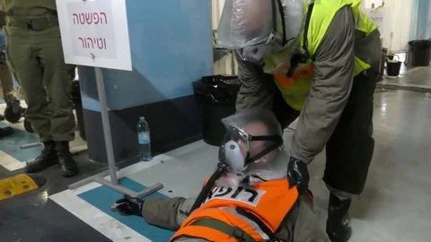 A physician dressing protective suits against chemical substances collapsed Stock Footage 81445069