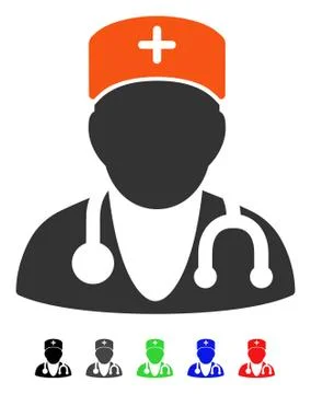 Physician Flat Icon Illustrazione stock