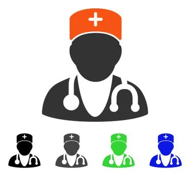 Physician Flat Icon Illustrazione stock