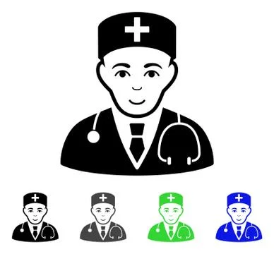 Physician Flat Icon Illustrazione stock