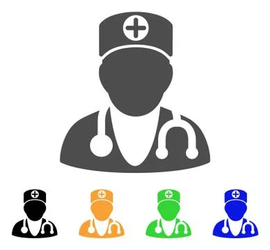 Physician Flat Icon 스톡 일러스트