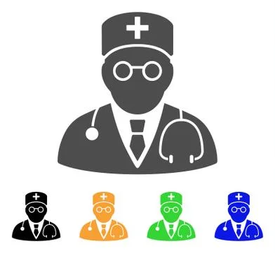 Physician Flat Icon Stock Illustration