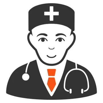 Physician Flat Icon Illustrazione stock