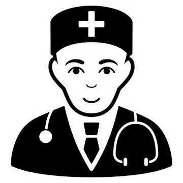 Physician Flat Vector Icon Illustrazione stock