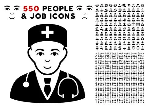 Physician Icon with Bonus Stock Illustration