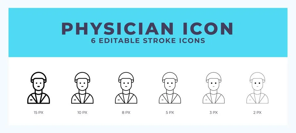 Physician icon illustration vector with editable stroke. Stock Illustration