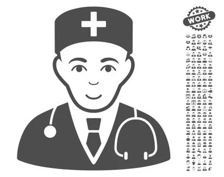 Physician Vector Icon With Bonus Stock Illustration