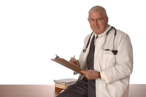 Physician on white Foto stock