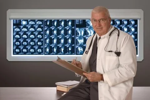 Physician on white Foto stock
