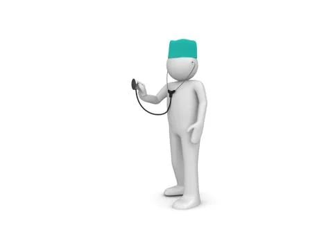 Physician at work (3d isolated characters on white background) Stock Illustration