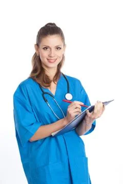Physician writing Foto stock