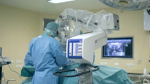 Physicians are performing a surgical procedure in pelvis area Stock-Footage 94656822