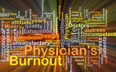 Physicians burnout background concept glowing Stock Illustration