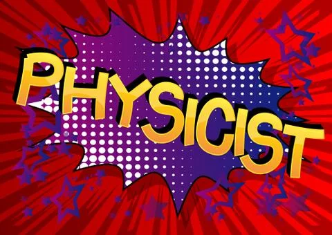 Physicist Comic book style cartoon words. Stock Illustration
