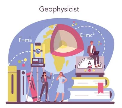 Physicist concept. Scientist explore electricity, magnetism, light Stock Illustration