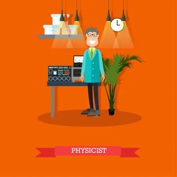 Physicist concept vector illustration in flat style Stock Illustration