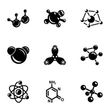 Physicist icons set, simple style Stock Illustration