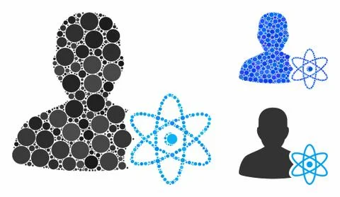 Physicist science Composition Icon of Spheric Items Stock Illustration