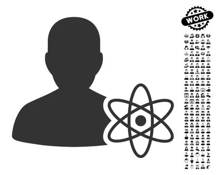 Physicist Science Icon with Work Bonus Stock Illustration