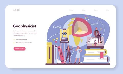 Physicist web banner or landing page. Scientist explore electricity Stock Illustration