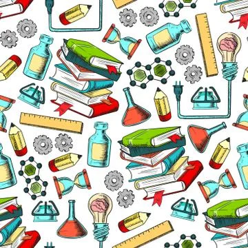 Physics and chemistry seamless pattern Stock Illustration