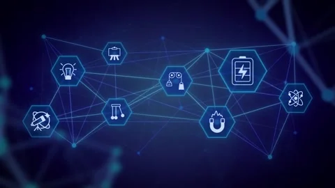 Physics animated banner with line icons Stock Footage 331992379