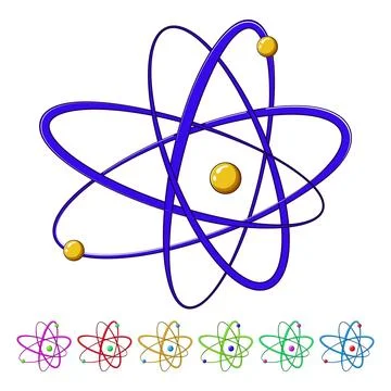 Physics atom cartoon vector graphic Stock Illustration