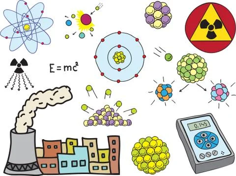 Physics - atomic nuclear energy Stock Illustration