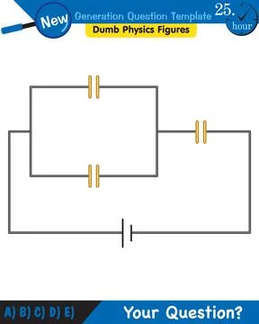 Physics, basic electric circuits, next generation question template, eps Stock Illustration