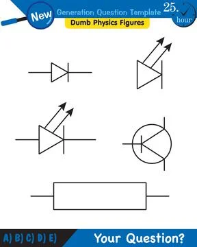 Physics, basic electric circuits, next generation question template, eps Stock Illustration