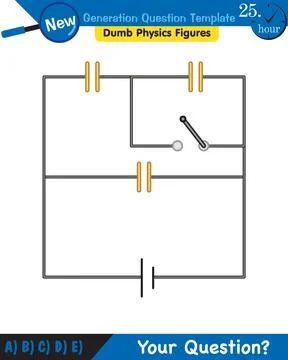 Physics, basic electric circuits, next generation question template, eps Stock Illustration